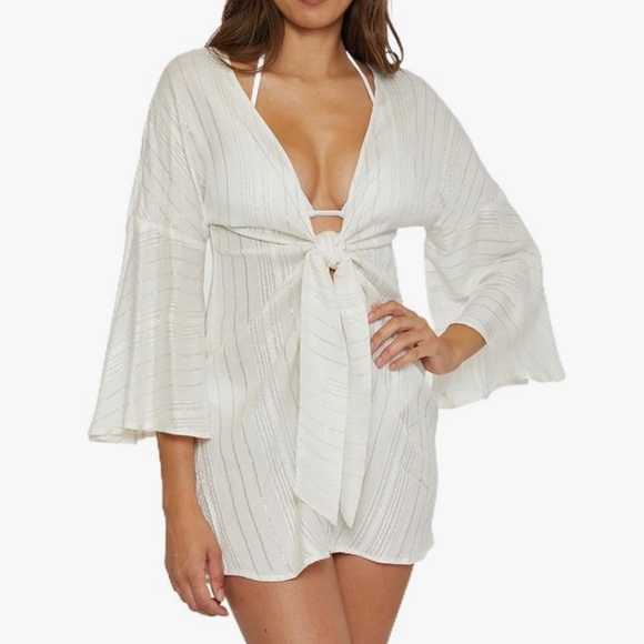 BECCA Women's Standard Radiance V-Neck Tunic, Casual Cover up - Picture 1 of 7